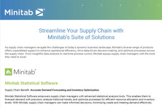 Minitab統計ソフトウェアを含むMinitabのサプライチェーン向けの一連のソリューションを表示するページのトップ。