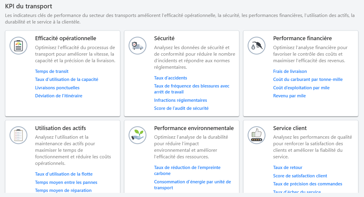 Nouveaux modules pour les secteurs des transports et de la vente au détail