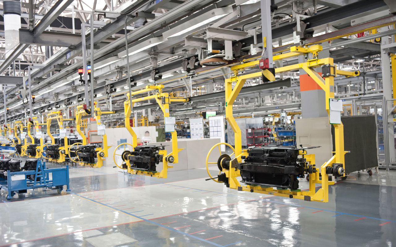 Modern car production lineModern car production line