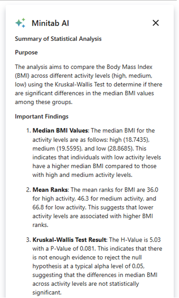 Minitab Statistical Software AI