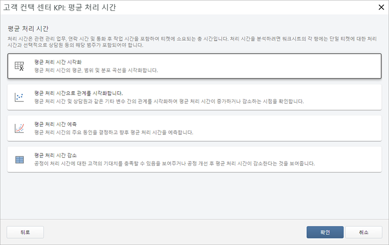 잠재적인 평균 상품 준비 시간 분석 스크린샷