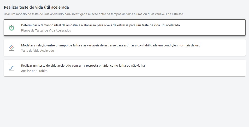 Realização de teste de vida acelerado