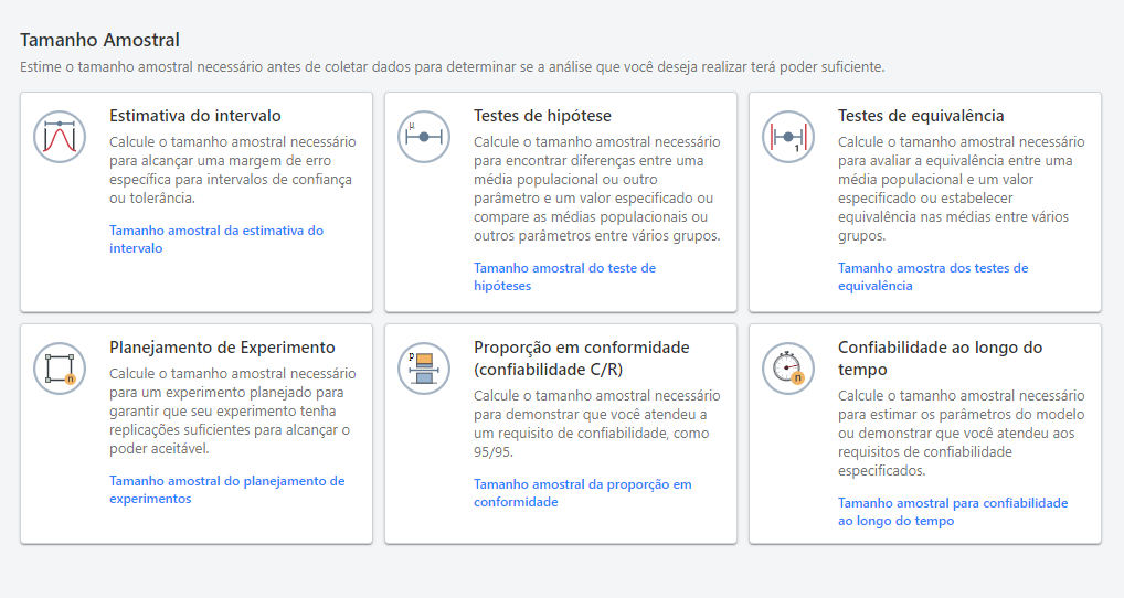 As capacidades do Módulo de Tamanho da Amostra